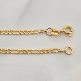 Pulso Placa Figaro 2.05gr / 15.3cm / 1.8mm Oro Amarillo +1 18K %