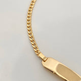 Pulso Bebé Placa Cubana 2.05gr / 14.5cm / 1.2mm Oro Amarillo +1 18K %