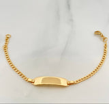 Pulso Placa Cubana 2.15gr / 15cm / 1mm Oro Amarillo +1 18K $