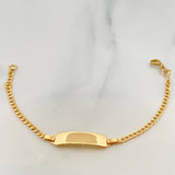 Pulso Bebé Placa Cubana 2.1gr / 14.5cm / 2mm Oro Amarillo +1 18K &