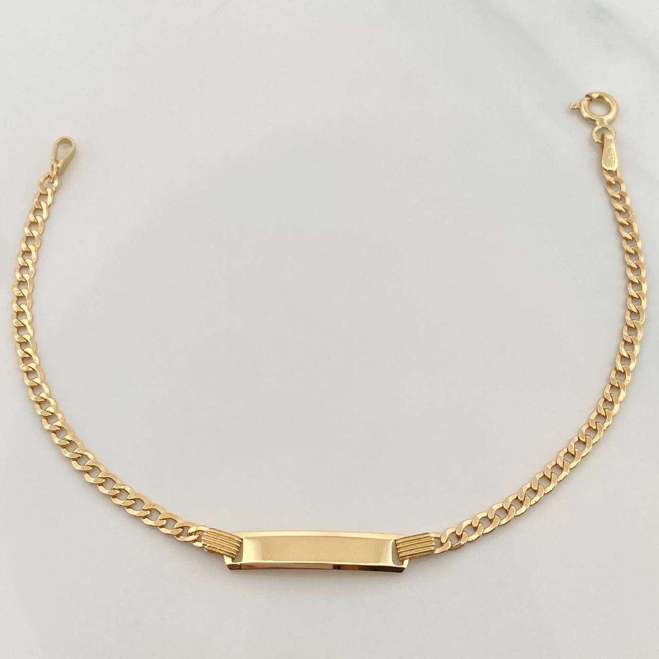 Pulso Placa Cubana 1.8gr / 16cm / 1mm Oro Amarillo +1 18K %