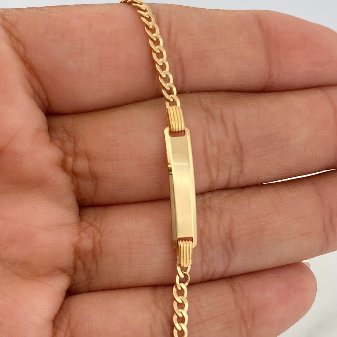 Pulso Placa Cubana 1.8gr / 16cm / 1mm Oro Amarillo +1 18K %
