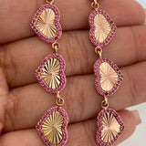 Pulso Corazones 10.4gr / 19.5cm / 9.55mm Dos Oros Amarillo Rosa 18K %