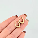Candongas Corazon Rayado 1.15 g / 1.5 cm Oro Amarillo 18K