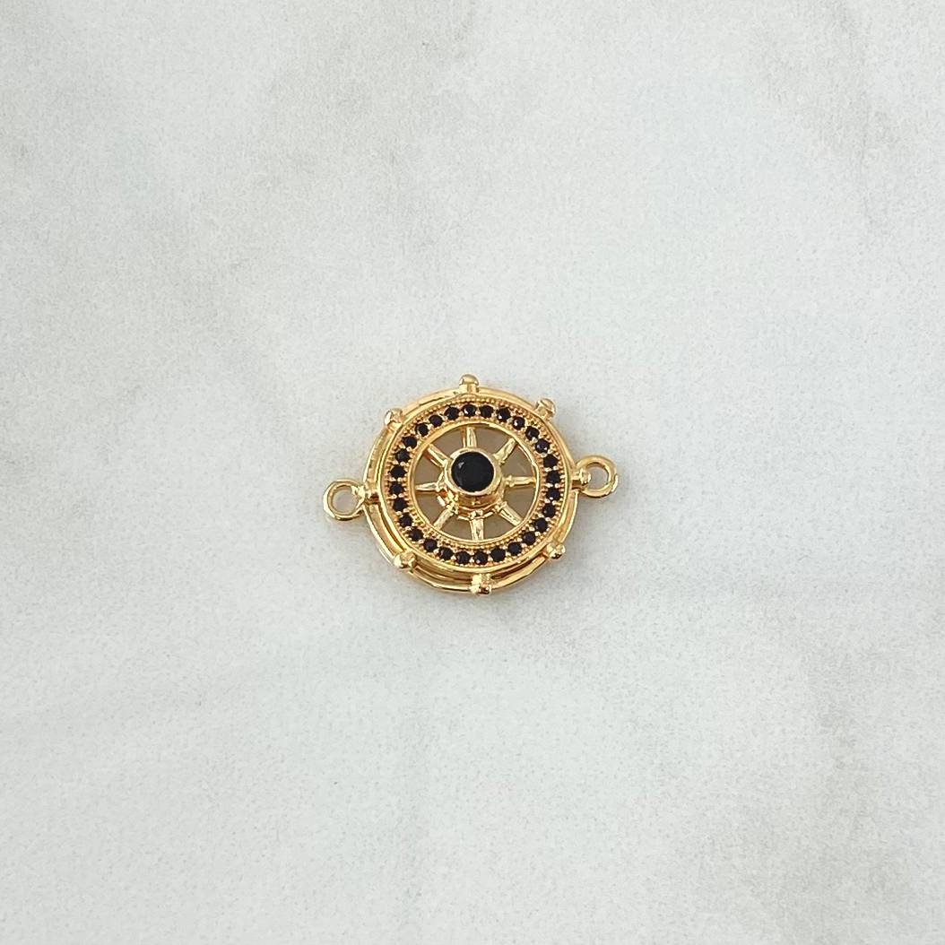 Herraje Timon 2.5gr / 2cm / Circones Negros Oro Amarillo 18K *