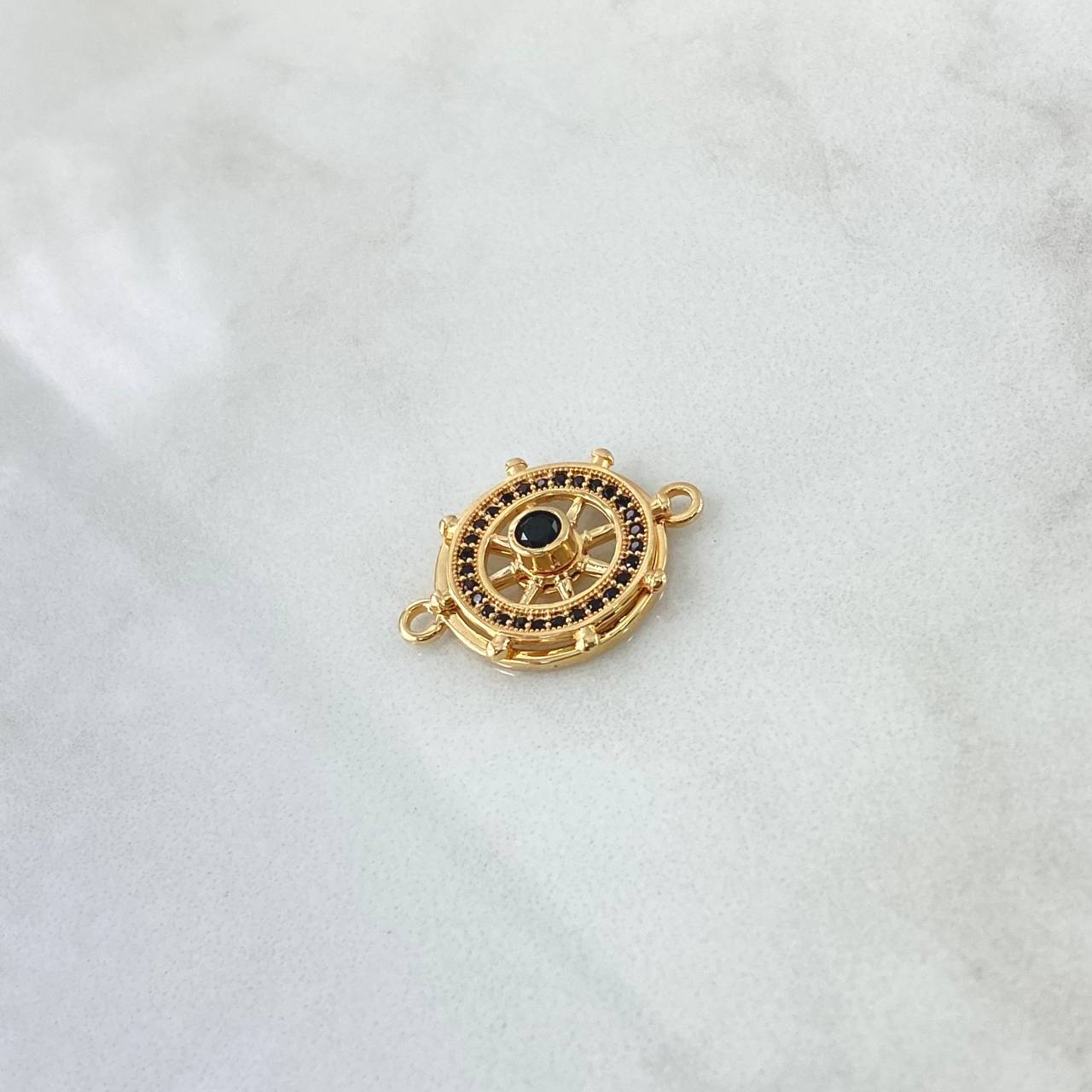 Herraje Timon 2.5gr / 2cm / Circones Negros Oro Amarillo 18K *