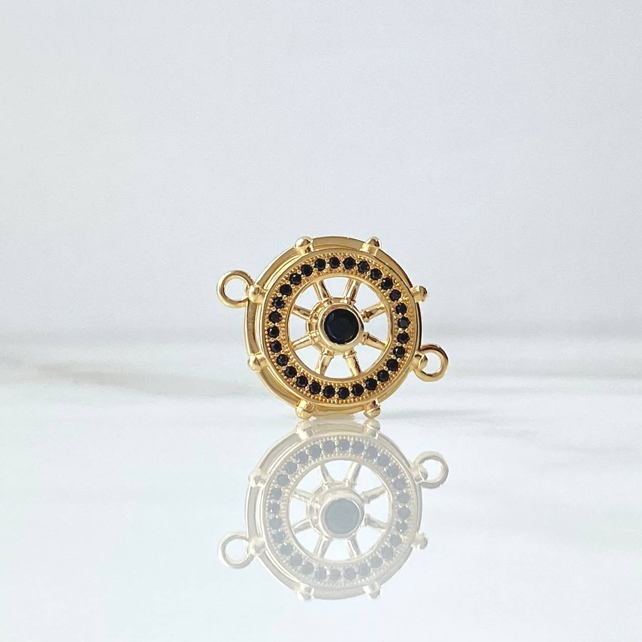 Herraje Timon 2.5gr / 2cm / Circones Negros Oro Amarillo 18K *