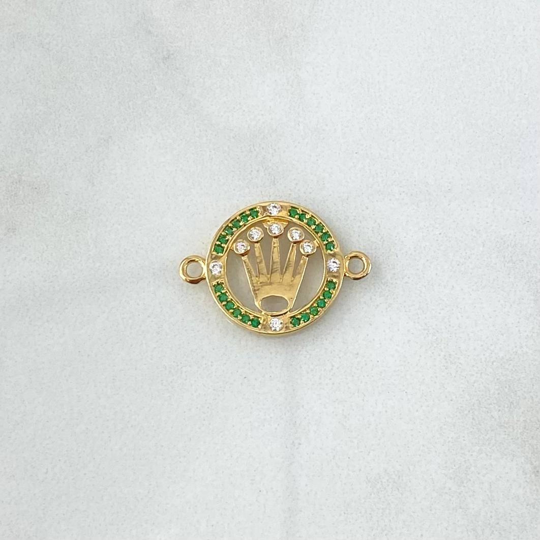 Herraje Corona RX 1.9gr / 2.2cm / Circones Blancos Verdes Oro Amarillo 18K *