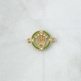 Herraje Corona RX 1.9gr / 2.2cm / Circones Blancos Verdes Oro Amarillo 18K *