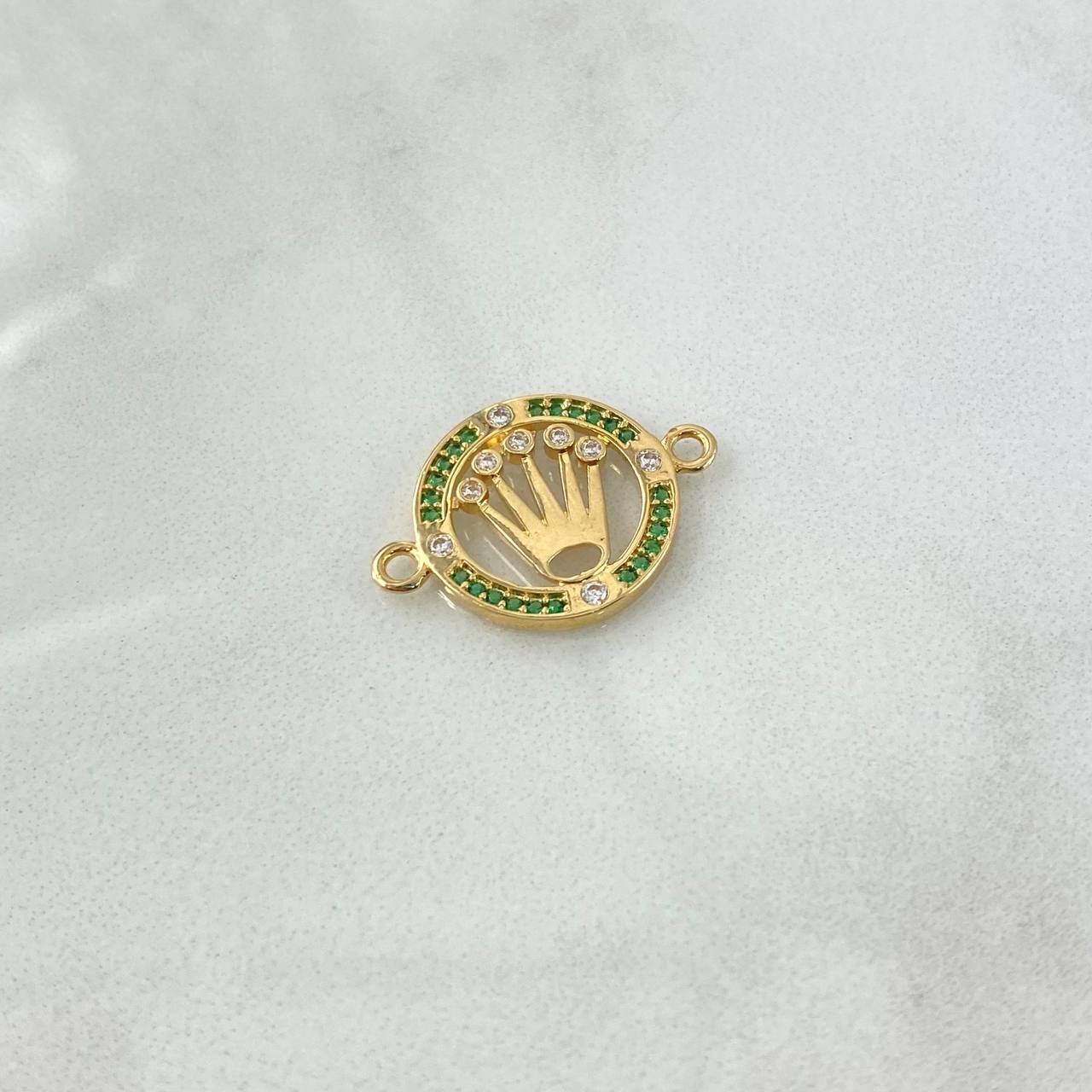 Herraje Corona RX 1.85gr / 2.2cm / Circones Blancos Verdes Oro Amarillo 18K *
