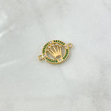 Herraje Corona RX 1.9gr / 2.2cm / Circones Blancos Verdes Oro Amarillo 18K *
