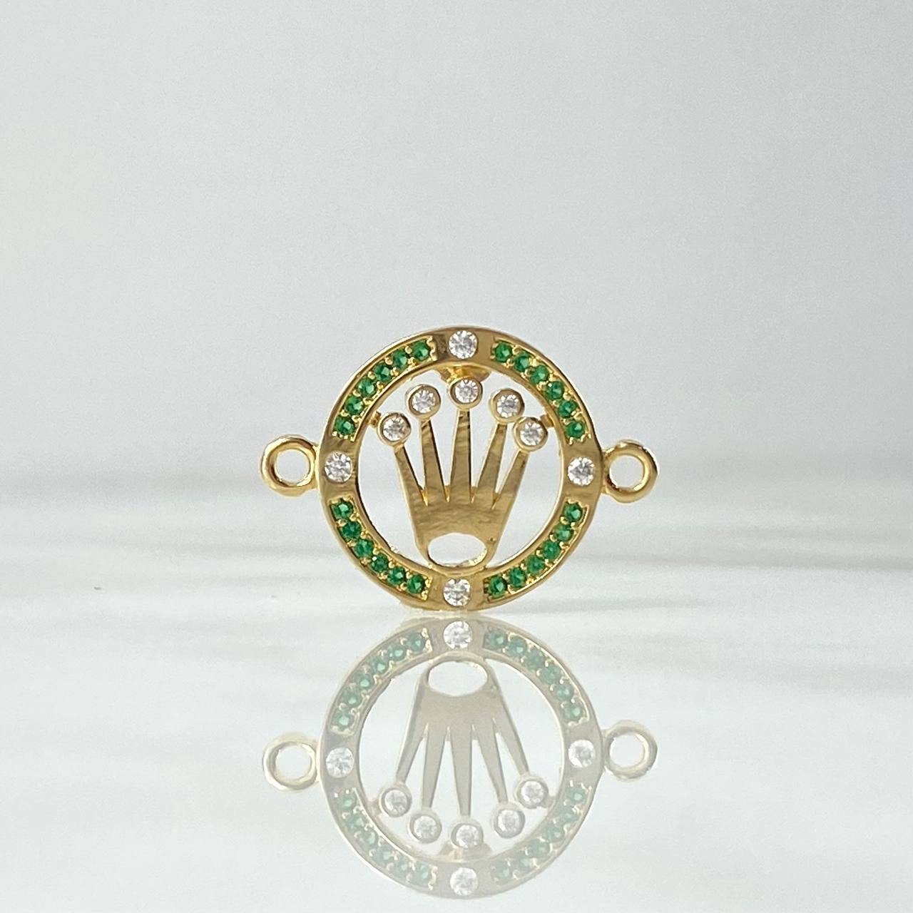 Herraje Corona RX 1.85gr / 2.2cm / Circones Blancos Verdes Oro Amarillo 18K *
