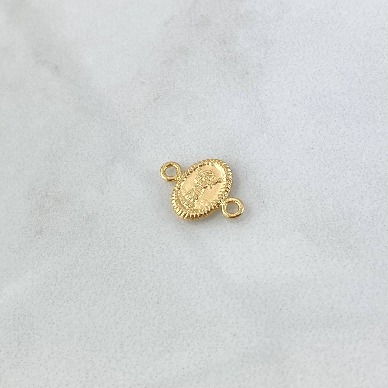 Herraje Divino Niño 0.45gr / 1.5cm / Ovalo Bordeado Oro Amarillo 18K