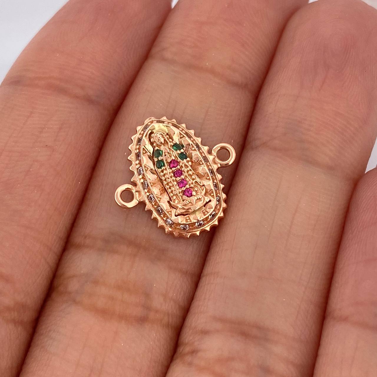 Herraje Virgen De Guadalupe 1.3gr / 1.5cm / Oro Rosa 18K %