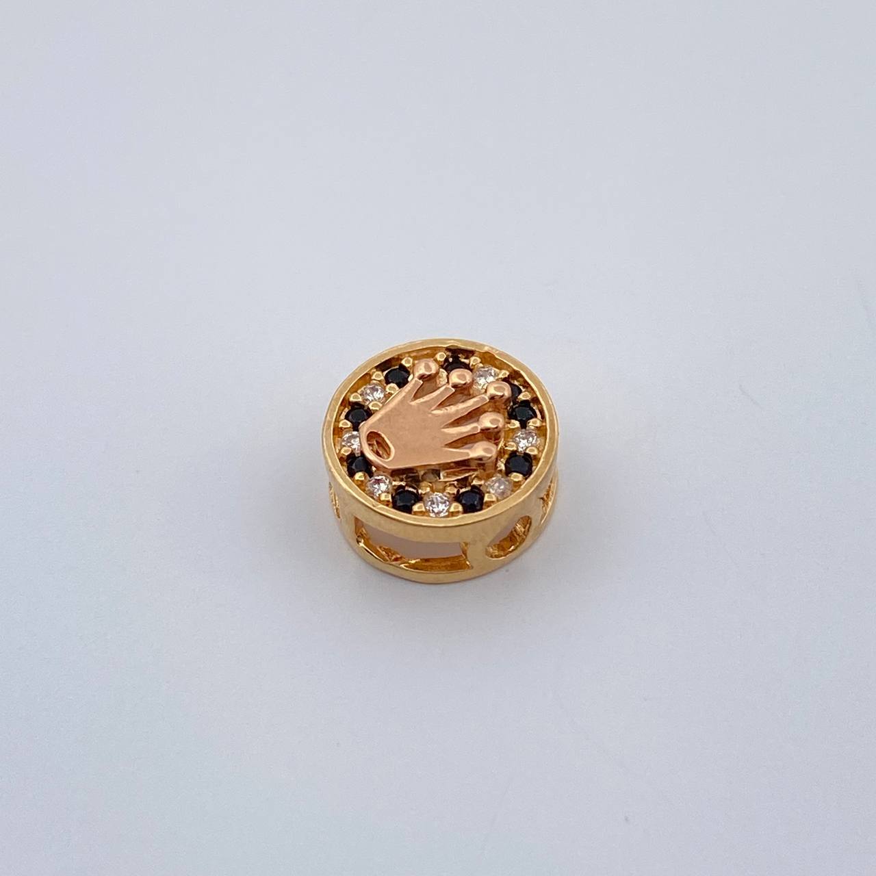 Herraje Corona 0.95gr / 1cm / Dos Oros Amarillo Rosa 18K %