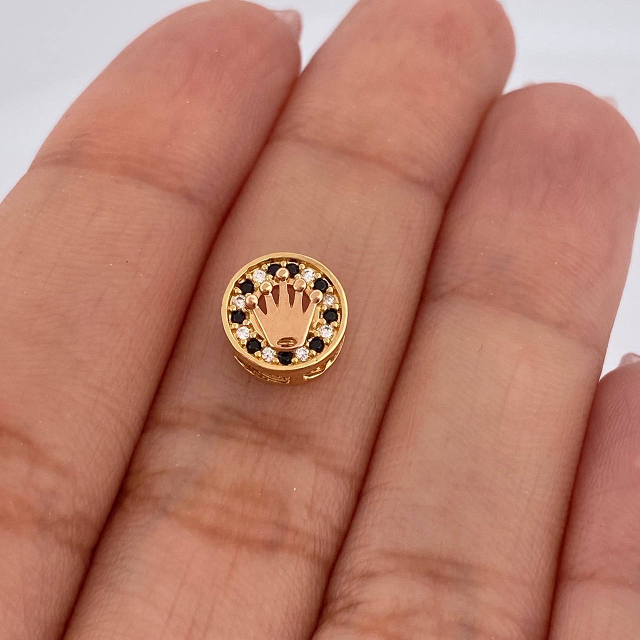 Herraje Corona 0.95gr / 1cm / Dos Oros Amarillo Rosa 18K %