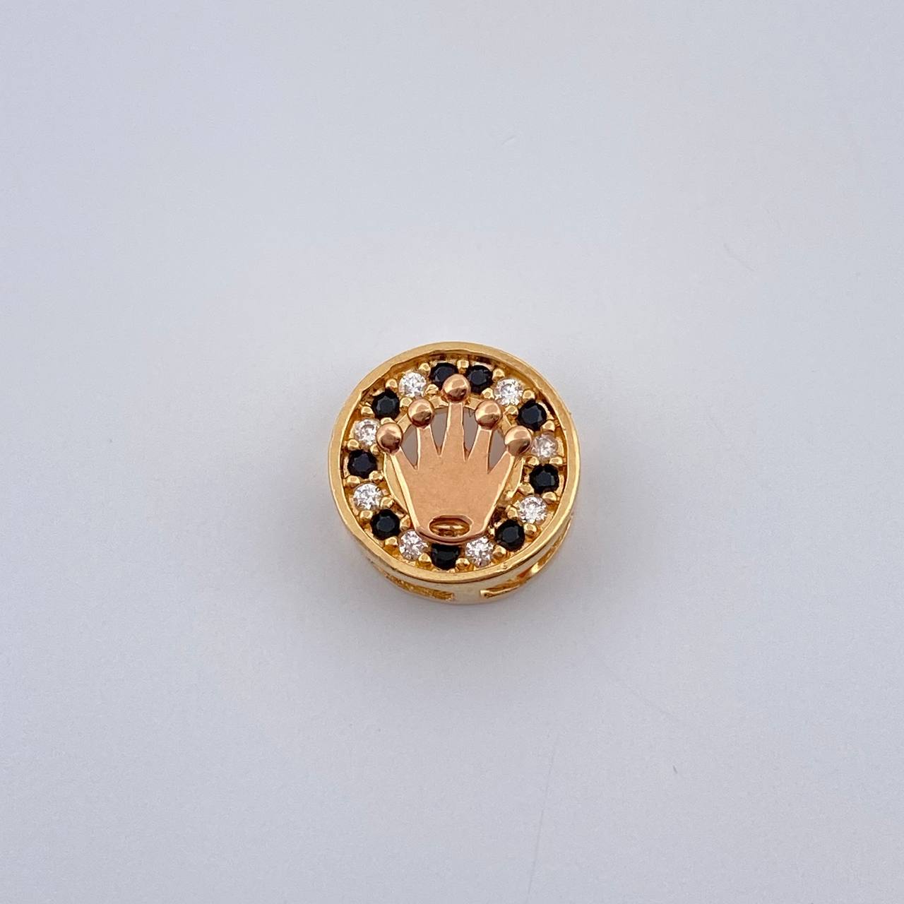 Herraje Corona 0.95gr / 1cm / Dos Oros Amarillo Rosa 18K %