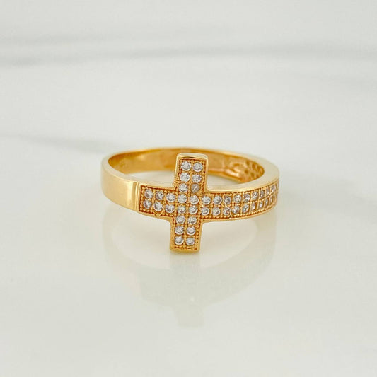 Anillo Cruz 3 g / T7 Oro Amarillo 18K