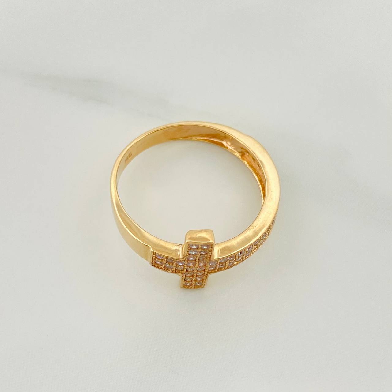 Anillo Cruz 3 g / T7 Oro Amarillo 18K