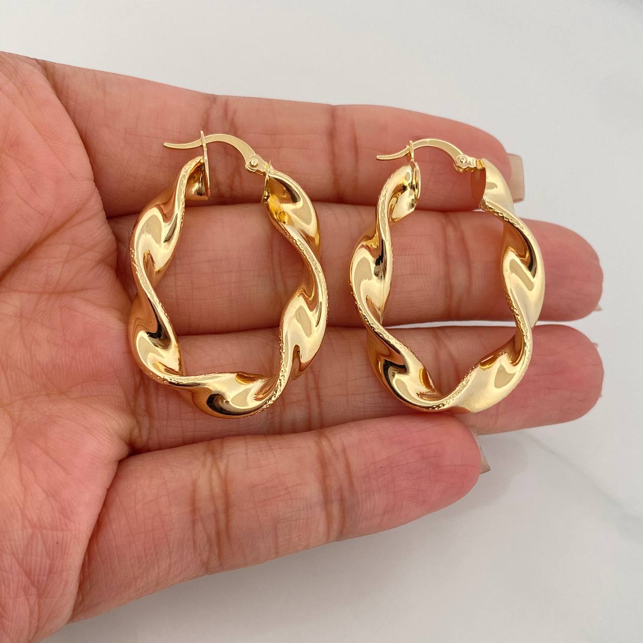 Candongas Demi 5.85 g / 3.6 cm Oro Amarillo 18K