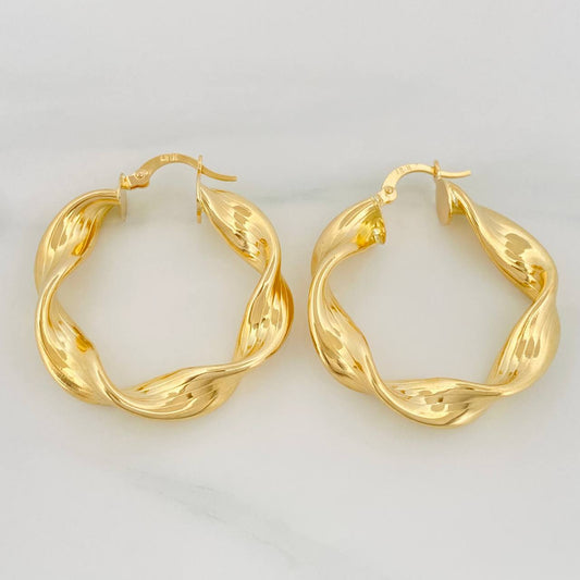 Candongas Demi Rayadas 5.75 g / 3.5 cm Oro Amarillo 18K