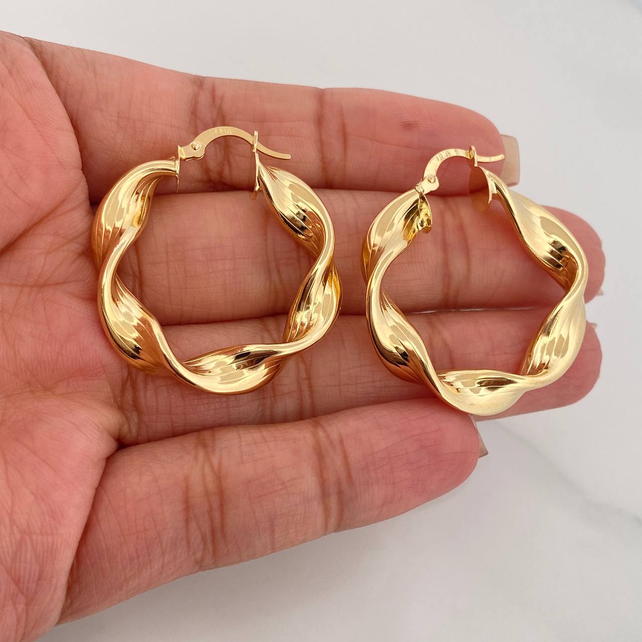 Candongas Demi Rayadas 5.75 g / 3.5 cm Oro Amarillo 18K