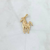 Dije Caballo  2.7gr / 3.2cm / Circon Azul Oro Amarillo 18K
