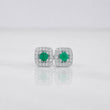 Topos Halo Cuadrado Esmeralda 20pts 1.7g / 6.47mm Plata 925
