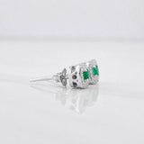 Topos Halo Cuadrado Esmeralda 20pts 1.7g / 6.47mm Plata 925