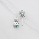 Topos Halo Cuadrado Esmeralda 20pts 1.7g / 6.47mm Plata 925