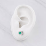 Topos Halo Cuadrado Esmeralda 20pts 1.7g / 6.47mm Plata 925