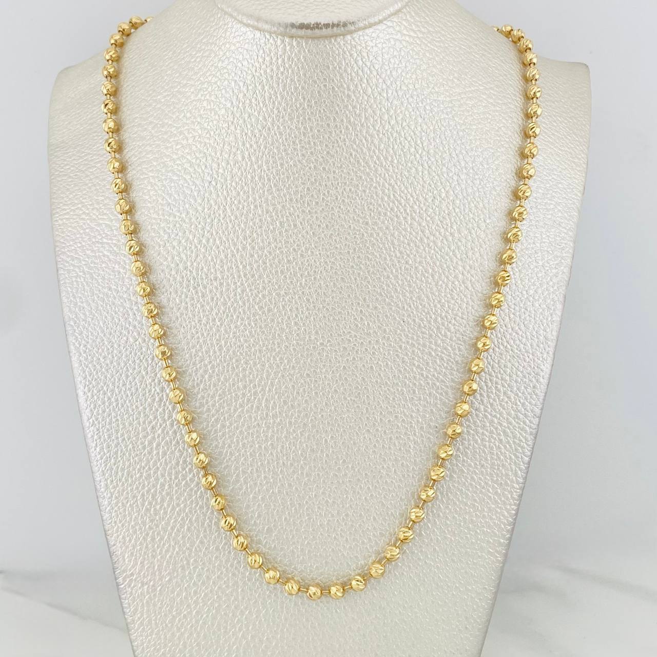 Cadena Militar Diamantado 24.55g / 60cm / 4mm Oro Amarillo 18K