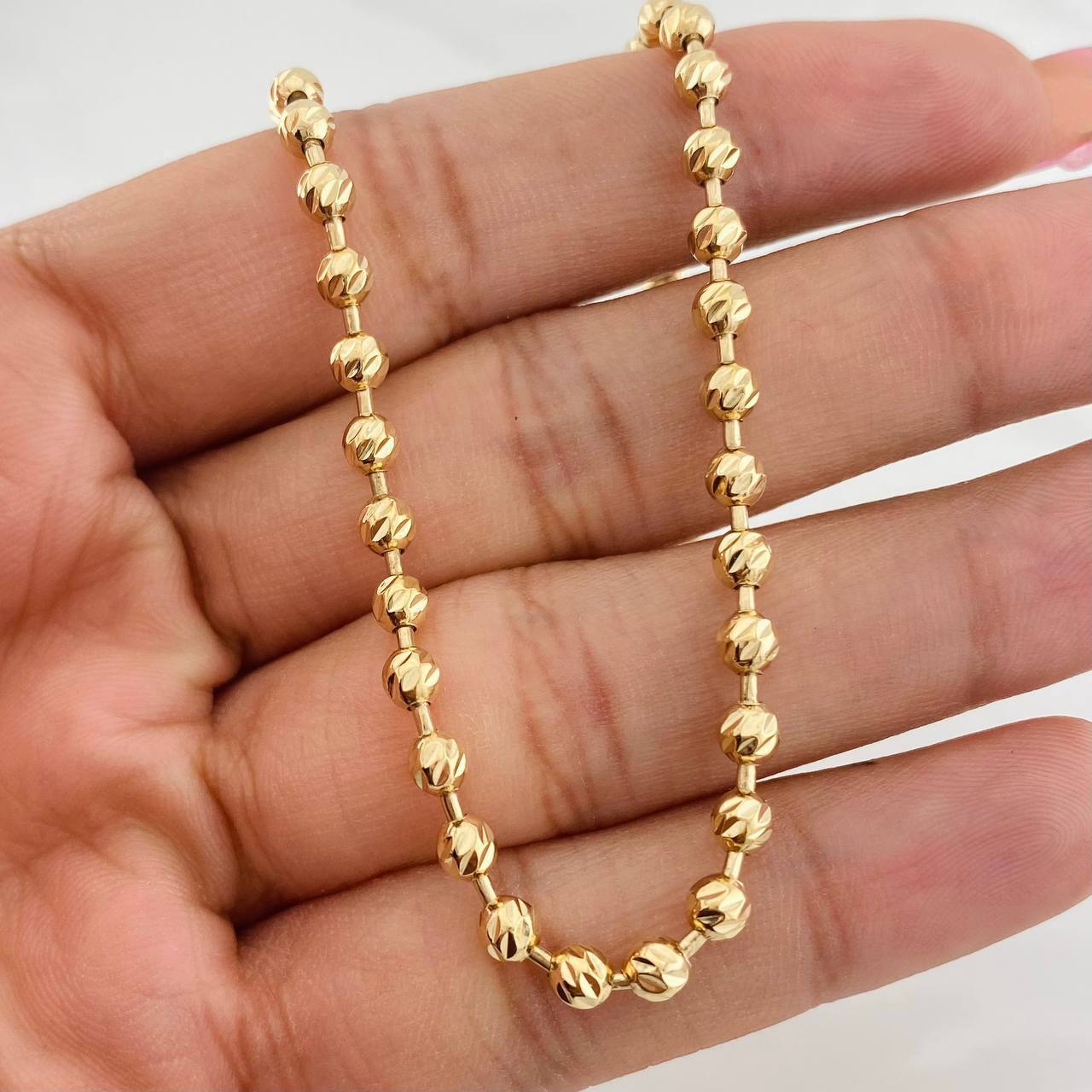 Cadena Militar Diamantado 24.55g / 60cm / 4mm Oro Amarillo 18K