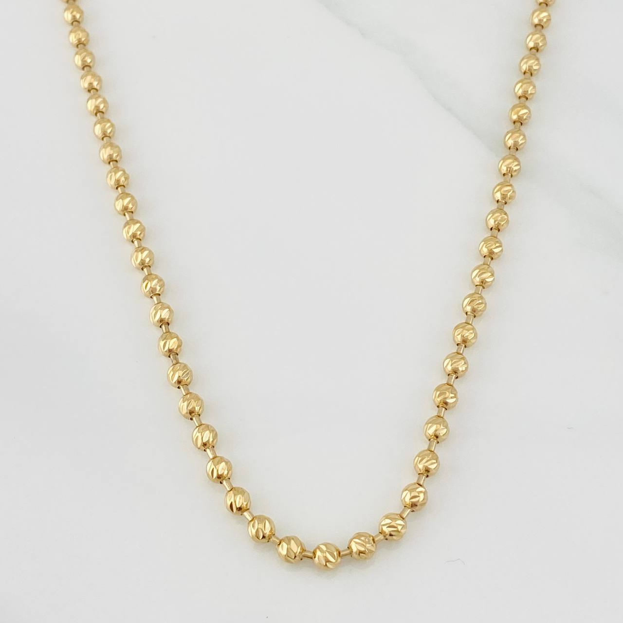 Cadena Militar Diamantado 24.55g / 60cm / 4mm Oro Amarillo 18K
