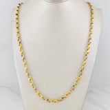 Cadena Rustica Espiga 11.55g / 55cm / 5.03mm Dos Oros Amarillo Blanco 18K