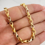 Cadena Rustica Espiga 11.55g / 55cm / 5.03mm Dos Oros Amarillo Blanco 18K