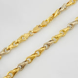 Cadena Rustica Espiga 11.55g / 55cm / 5.03mm Dos Oros Amarillo Blanco 18K