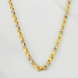 Cadena Rustica Espiga 11.55g / 55cm / 5.03mm Dos Oros Amarillo Blanco 18K