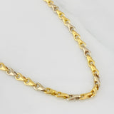 Cadena Rustica Espiga 11.55g / 55cm / 5.03mm Dos Oros Amarillo Blanco 18K