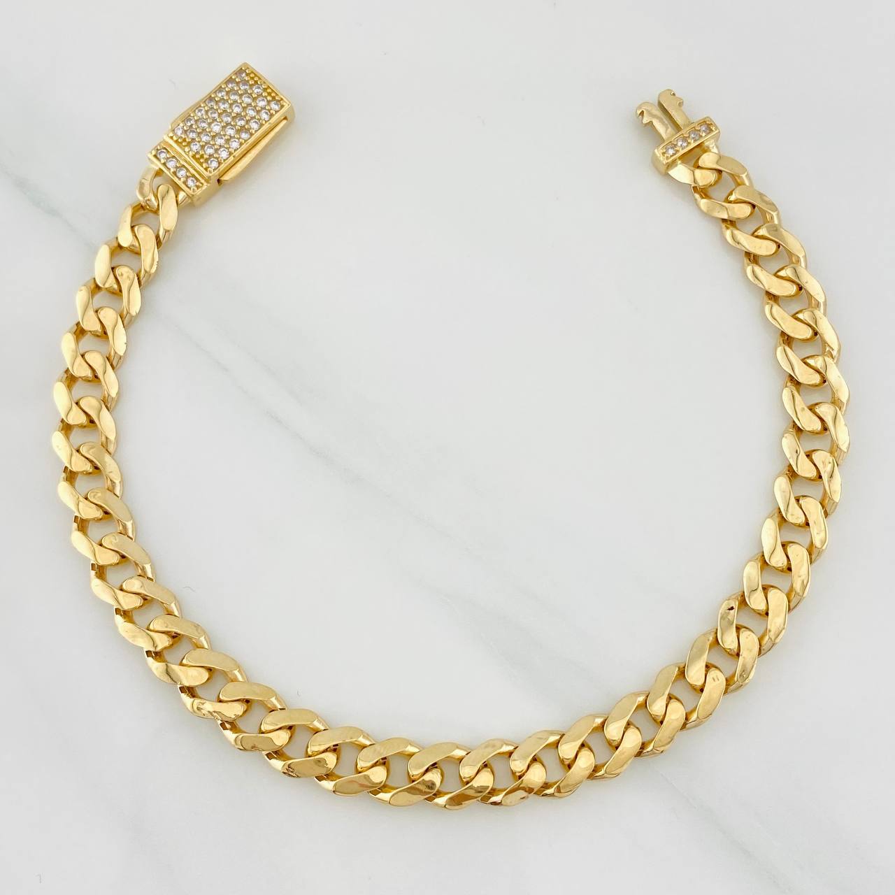Pulso Cubana 9.8g / 20cm / 6.53mm Oro Amarillo 18K