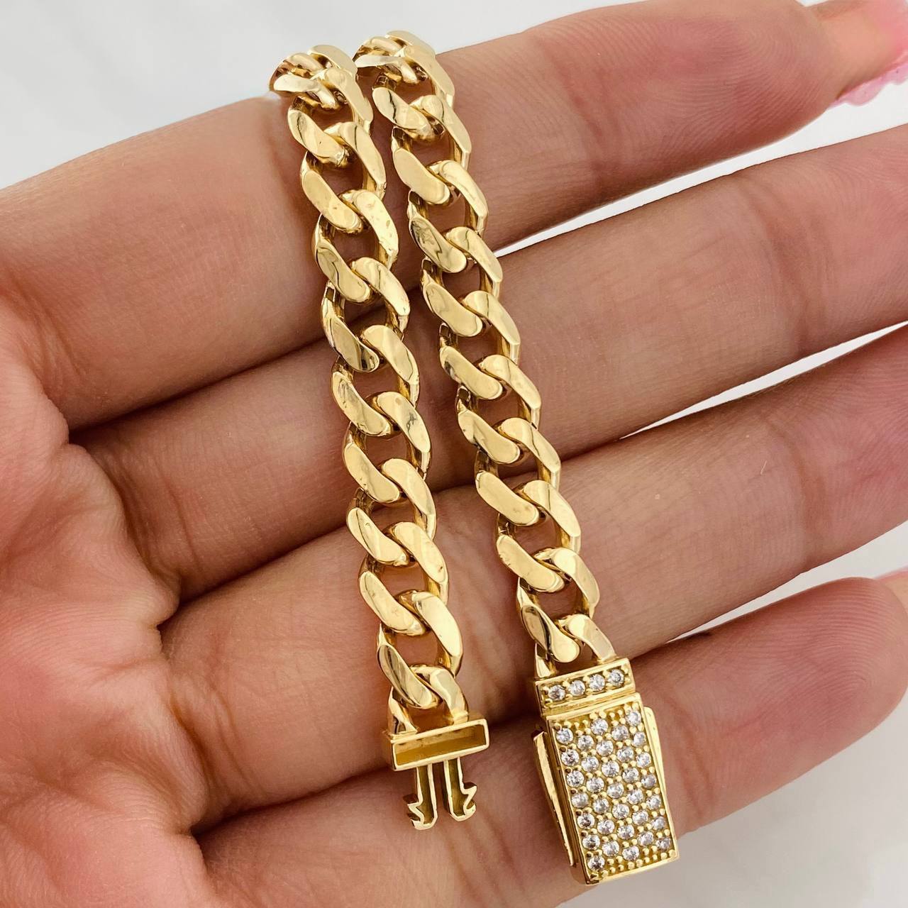 Pulso Cubana 9.8g / 20cm / 6.53mm Oro Amarillo 18K