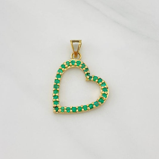 Dije Corazon Esmeraldas 27pts 2.05g / 2.05cm Oro Amarillo 18K