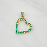 Dije Corazon Esmeraldas 27pts 2.05g / 2.05cm Oro Amarillo 18K