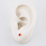 Topos Cuadro Cuatro Garras Rubí 28pts 0.6g / 3.3mm Oro Amarillo 18K