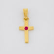 Dije Cruz Lisa Rubí 5pts 0.5g / 1.7cm Oro Amarillo 18K