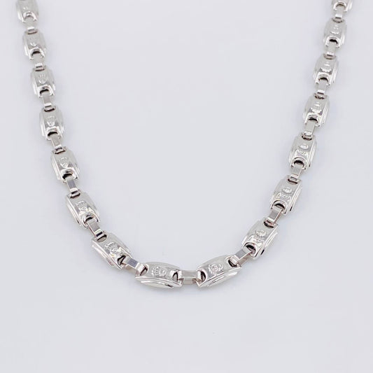 Cadena Rustica Corona 15.95g / 65cm / 5.1mm Oro Blanco 18K