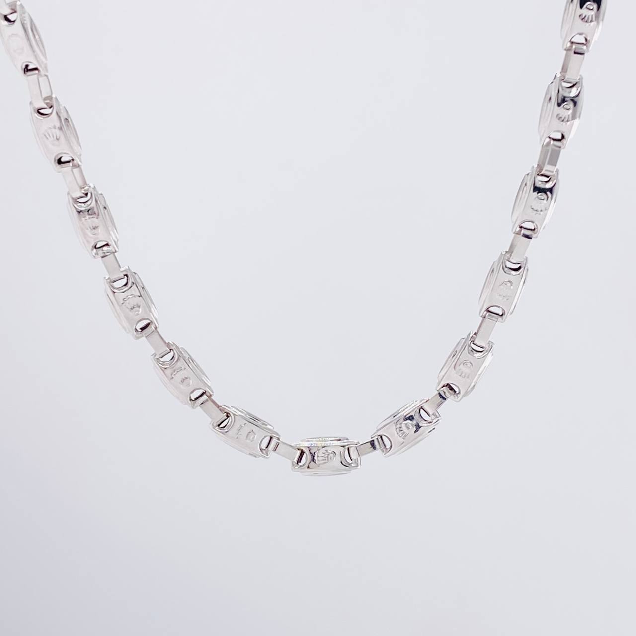 Cadena Rustica Corona 15.85g / 65cm / 5mm Oro Blanco 18K