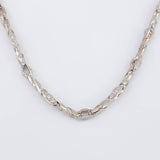 Cadena Rustica Espiral Intercalada 50g / 65cm / 4.9mm Oro Blanco 18K