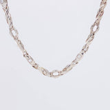 Cadena Rustica Espiral Intercalada 50g / 65cm / 4.9mm Oro Blanco 18K
