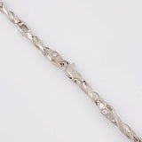 Cadena Rustica Espiral Intercalada 50g / 65cm / 4.9mm Oro Blanco 18K